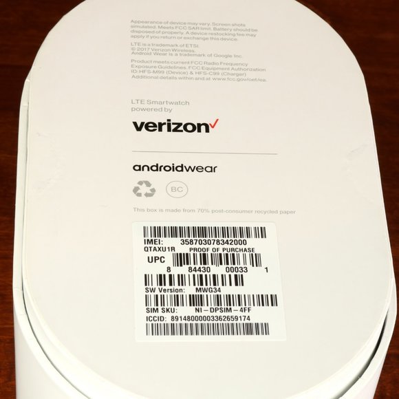 Wear 24 LTE Smartwatch Android Wear Verizon